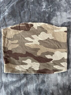 Garage Olive Green Camo Strapless Tube Top
